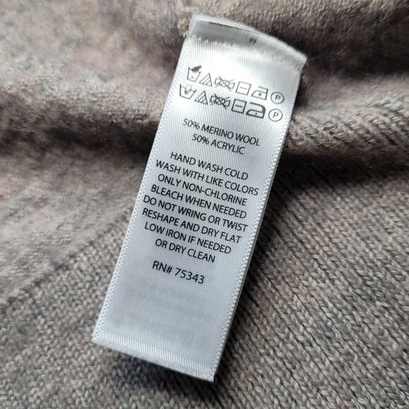 TAHARI Gray Open Front Knit Cardigan Sweater Cottagecore Gingham Womens Sz Large - Picture 6 of 10